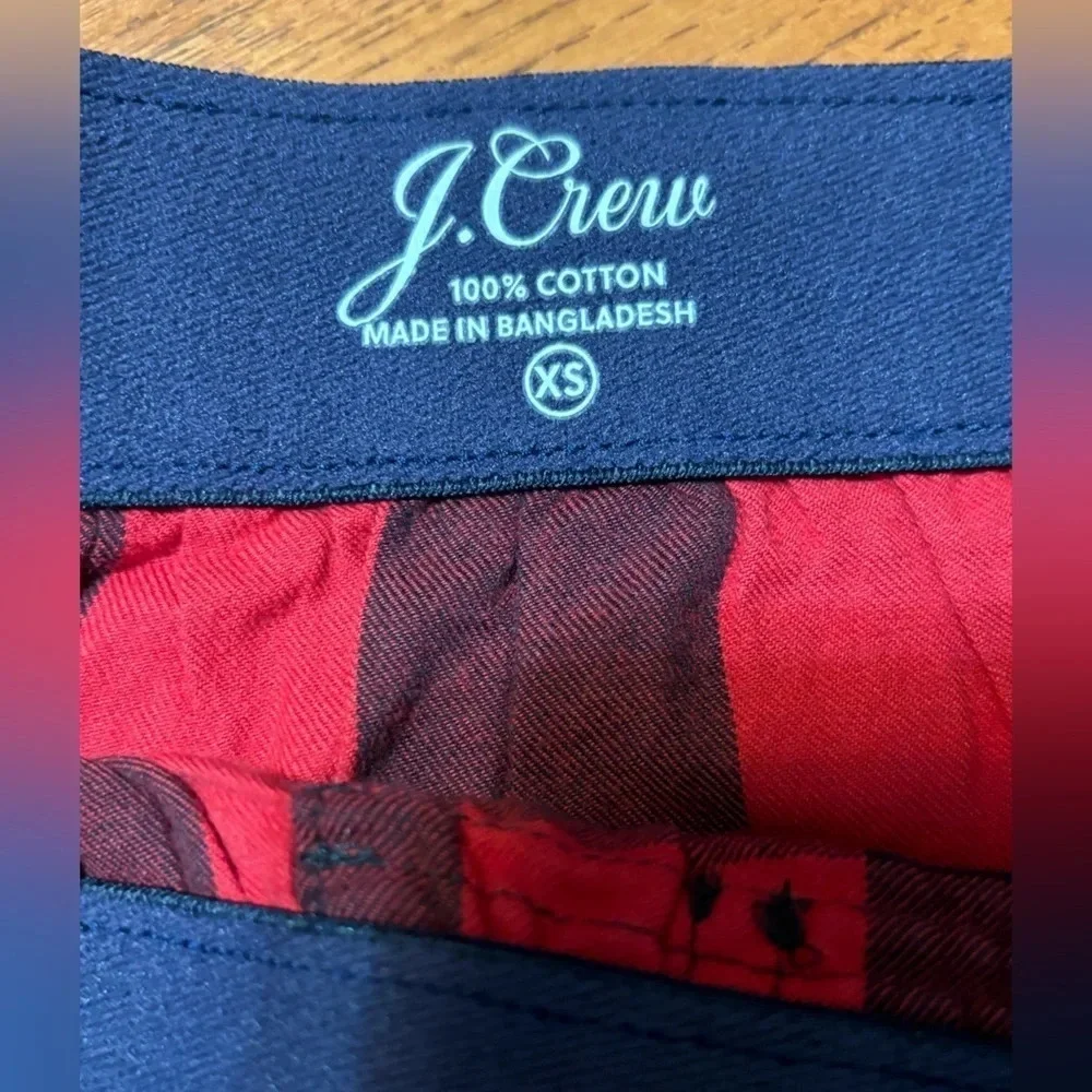 Mens J. Crew Buffalo Check Red Boxers, NWT, Size XS